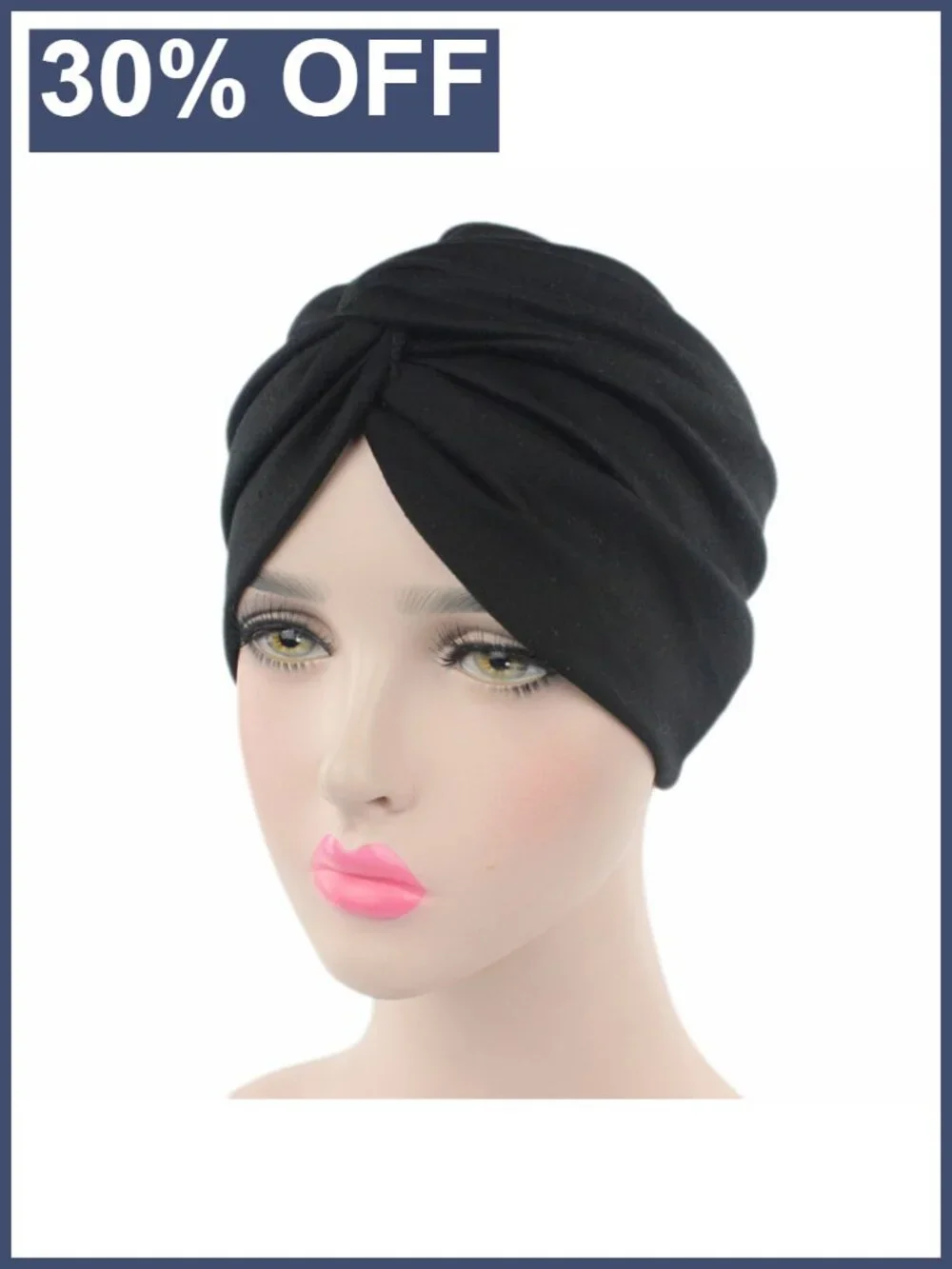 Women's Pre-Tied Chemo Sleep Turban Wrap Cap Hat Soft Stretch Skull Beanie